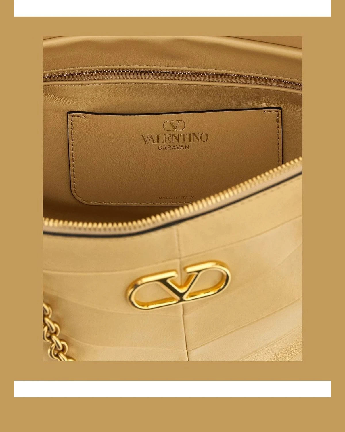 Valentino Garavani Shoulder Bag in beige, Lamb Leather — view 4