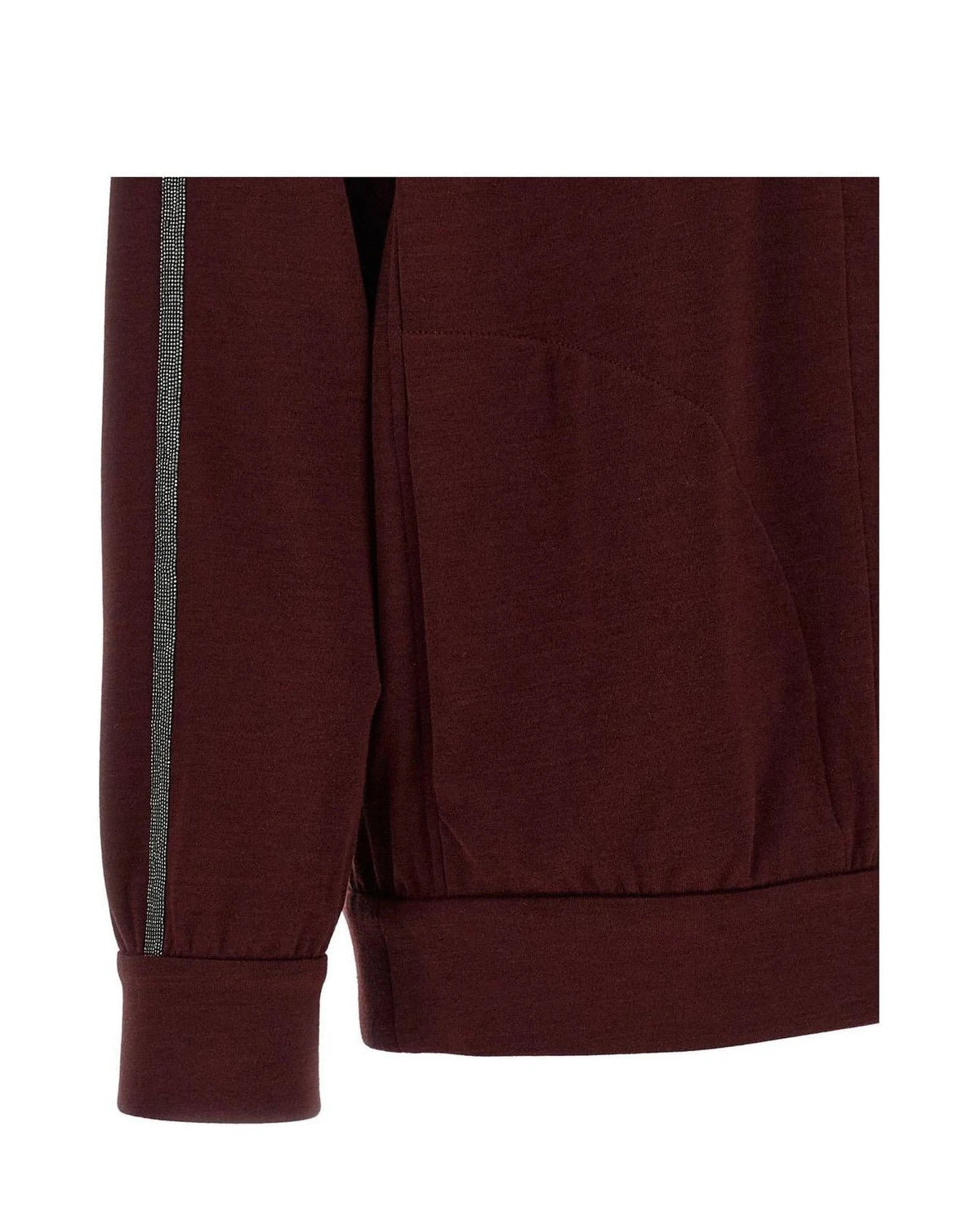 Brunello Cucinelli Hoodie in red, Cotton — view 5