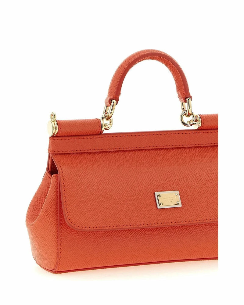Dolce & Gabbana Satchel Bag in orange, Calfskin Leather — view 3