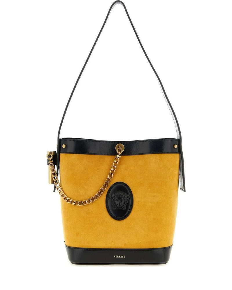 Versace Bucket Bag in yellow, Calfskin Leather