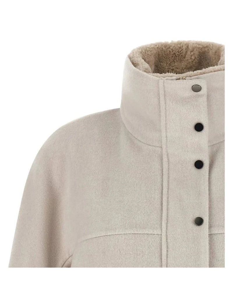 Brunello Cucinelli Overcoat in gray, Virgin Wool — view 4