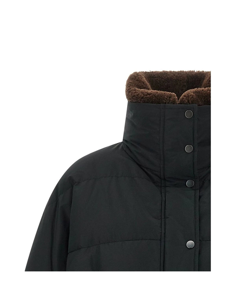 Black Cotton Full-Length Jacket 