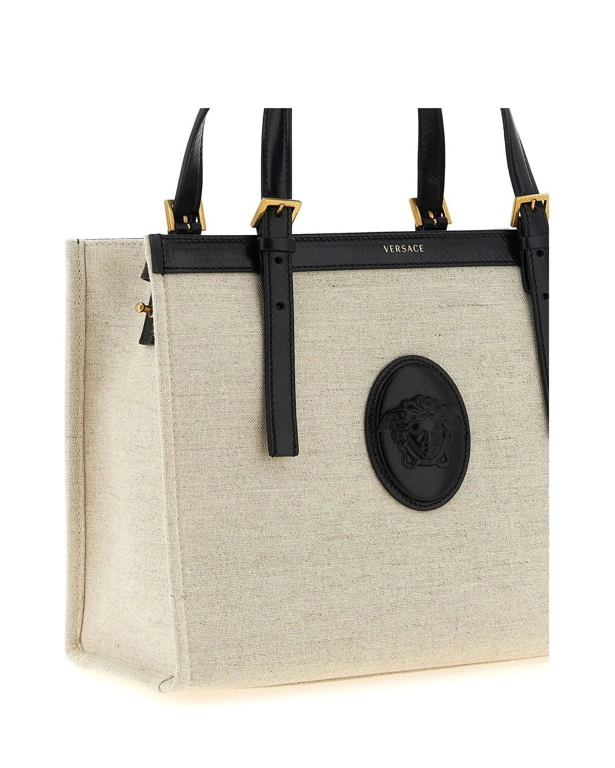 Versace Shoulder Bag in beige, Cotton — view 3
