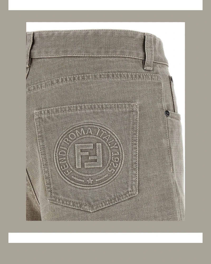 Fendi Denim Short in beige — view 4