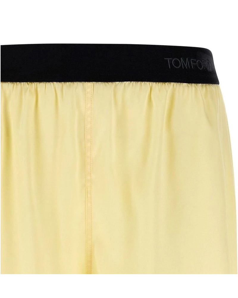Bicolor Silk Bermuda Shorts 