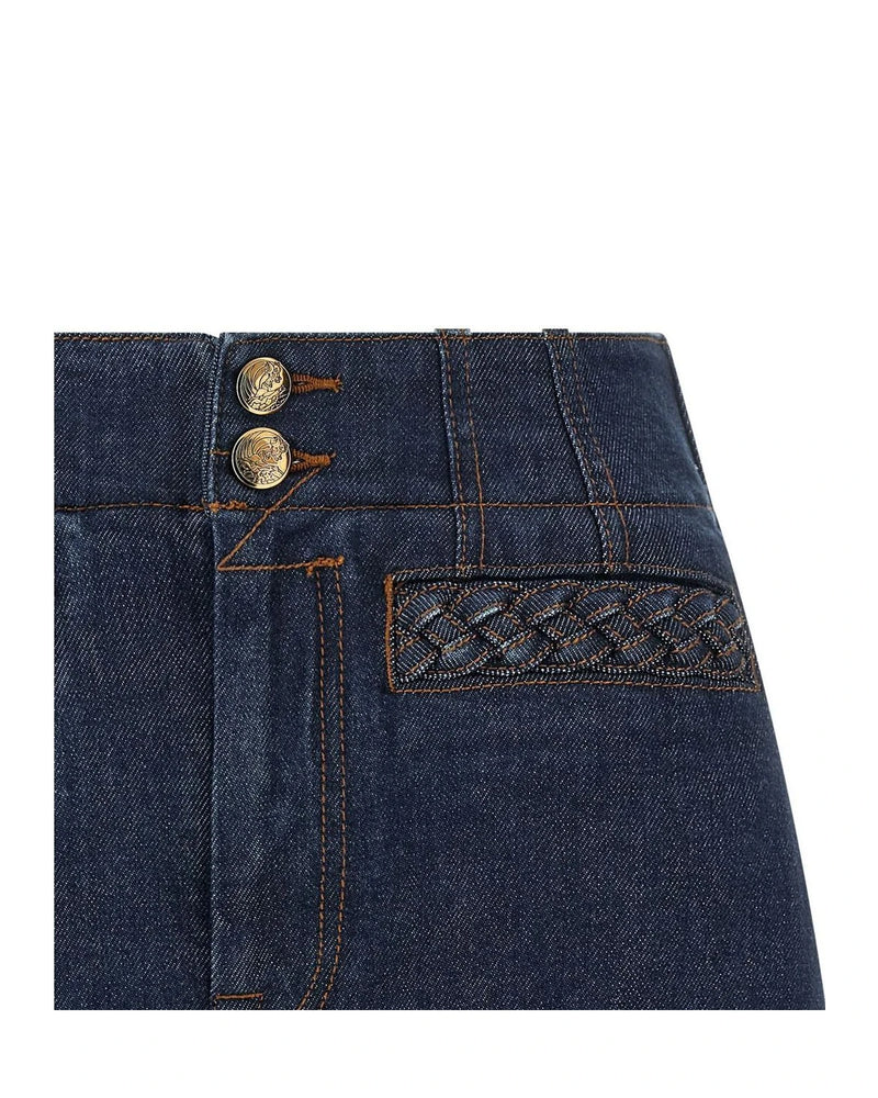 Blue Cotton Bermuda Shorts 