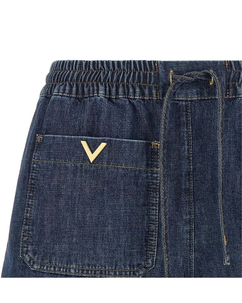 Valentino Garavani Denim Short in blue, Cotton — view 3