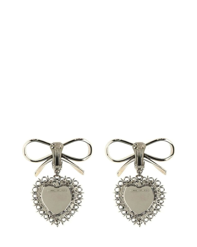 Alessandra Rich Earring in silver, Glass — view 2