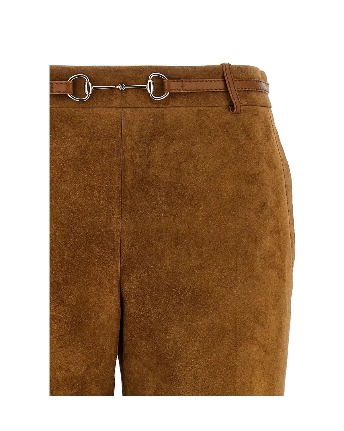 Gucci Trouser in brown, Calfskin Leather — view 3