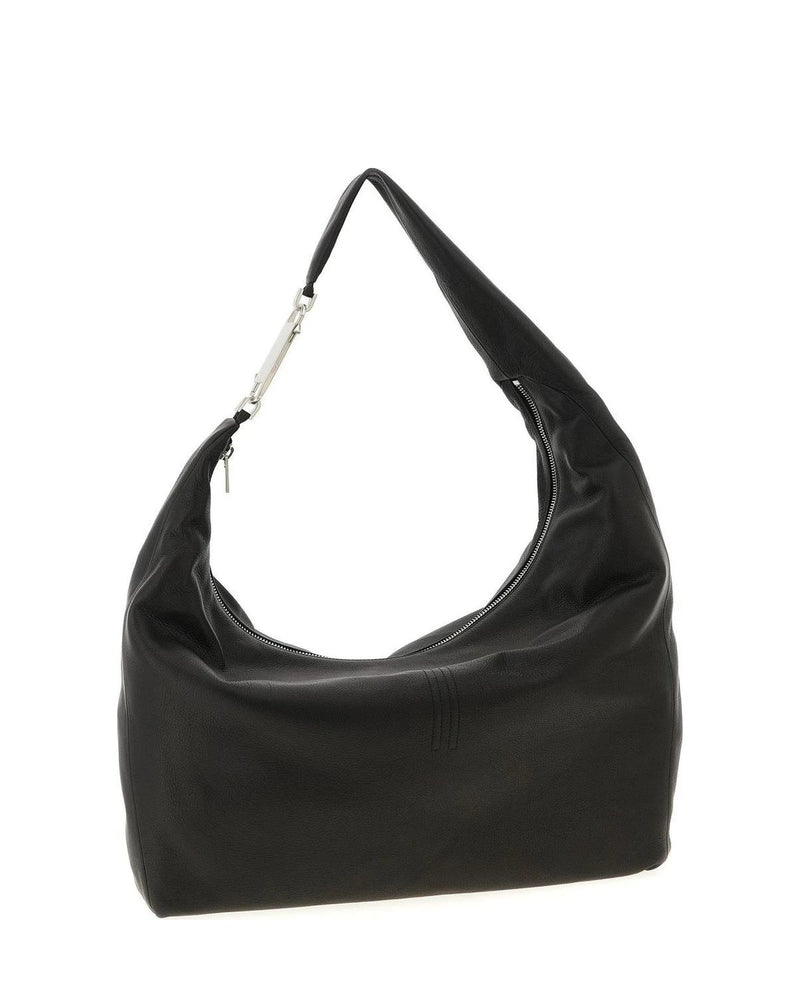 Rick Owens Hobo Bag in black, Calfskin Leather — view 2