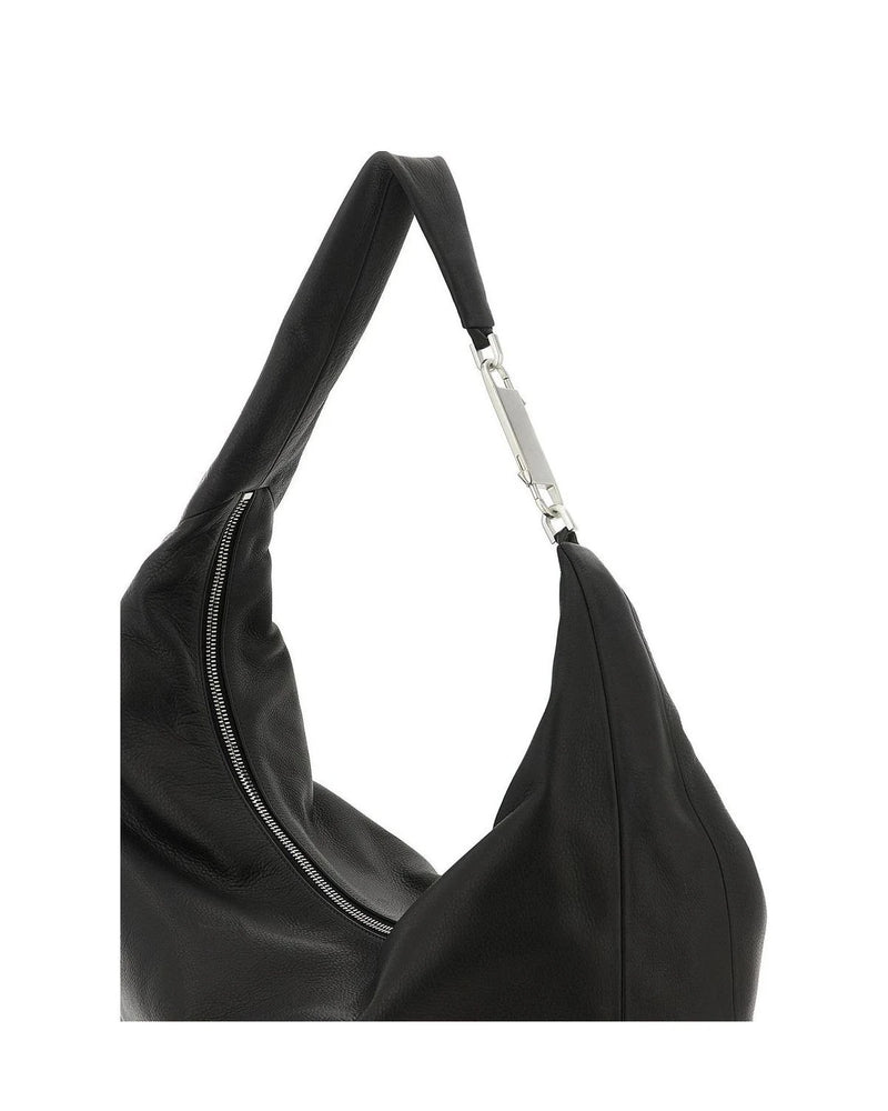Rick Owens Hobo Bag in black, Calfskin Leather — view 3