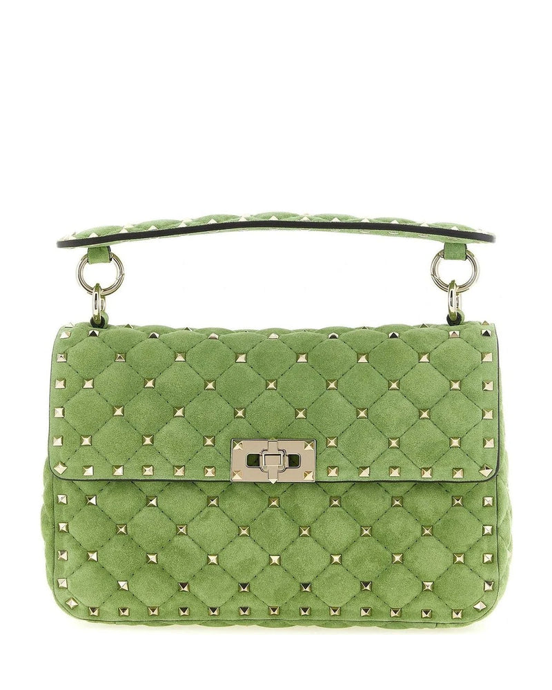Valentino Garavani Shoulder Bag in green, Calfskin Leather