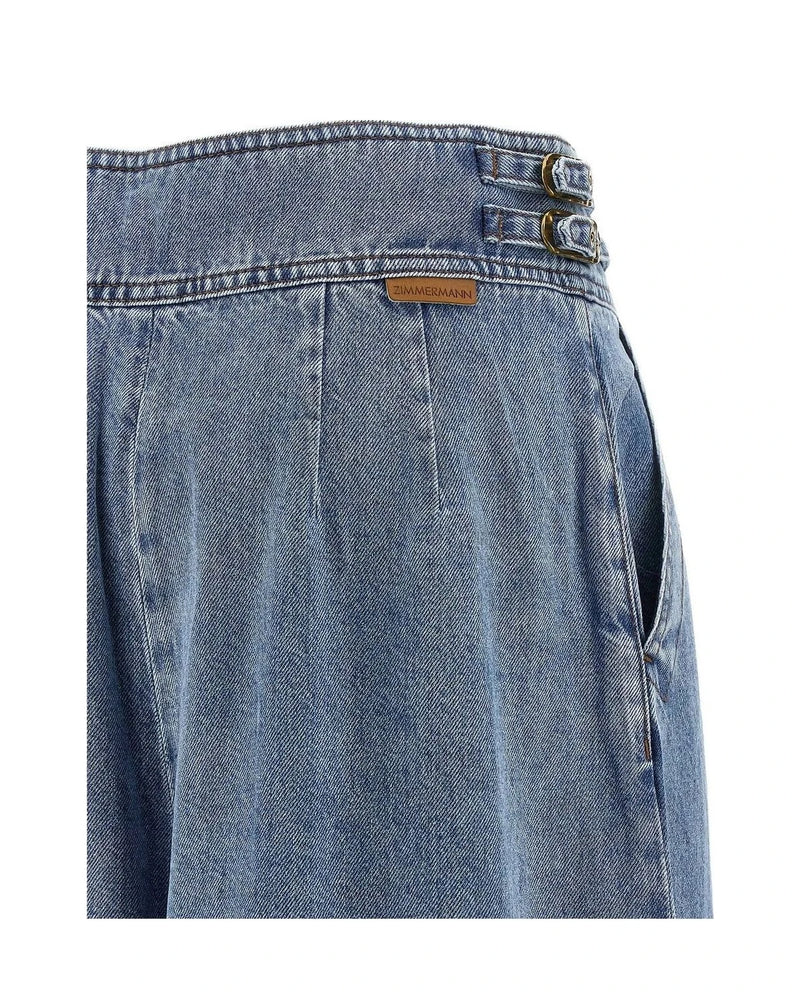 Zimmermann Denim Short in blue, Cotton — view 4