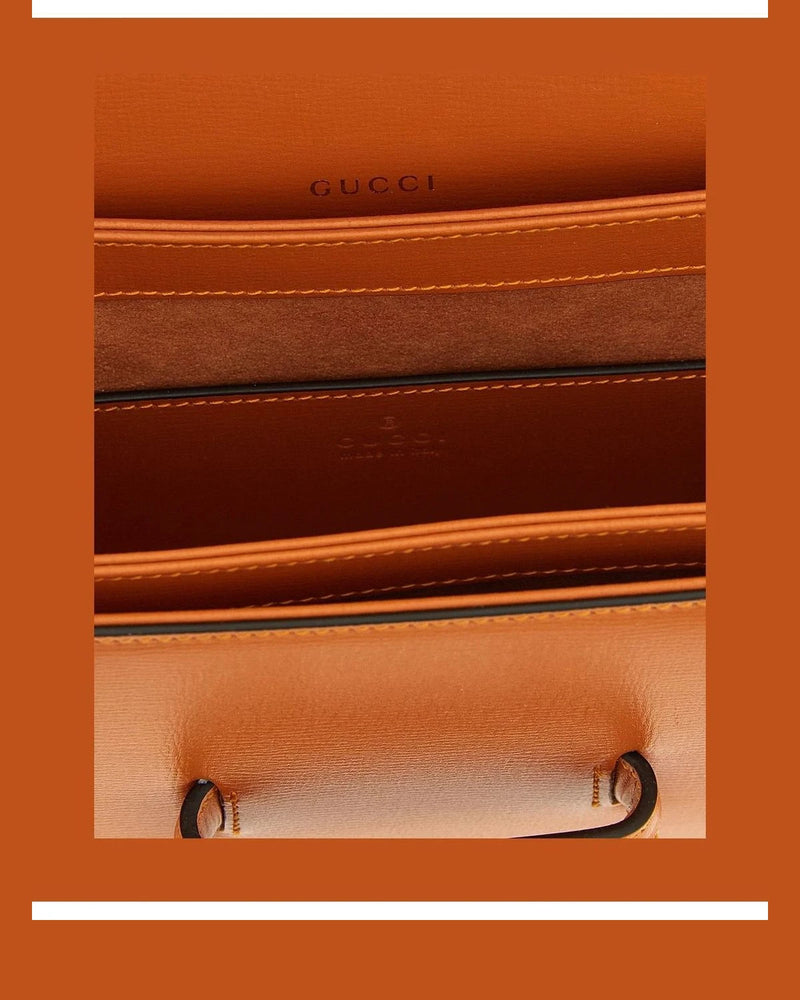 Gucci Shoulder Bag in orange, Calfskin Leather — view 4