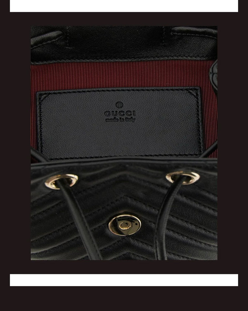 Gucci Backpack Handbag in black, Lamb Leather — view 4