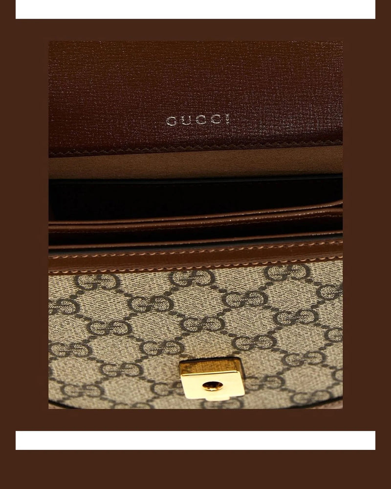 Gucci Satchel Bag in brown, Polyurethane — view 4