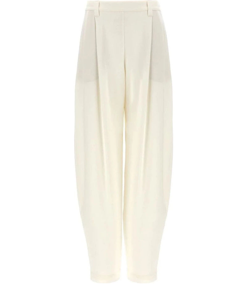 Brunello Cucinelli Palazzo Pant in white, Silk