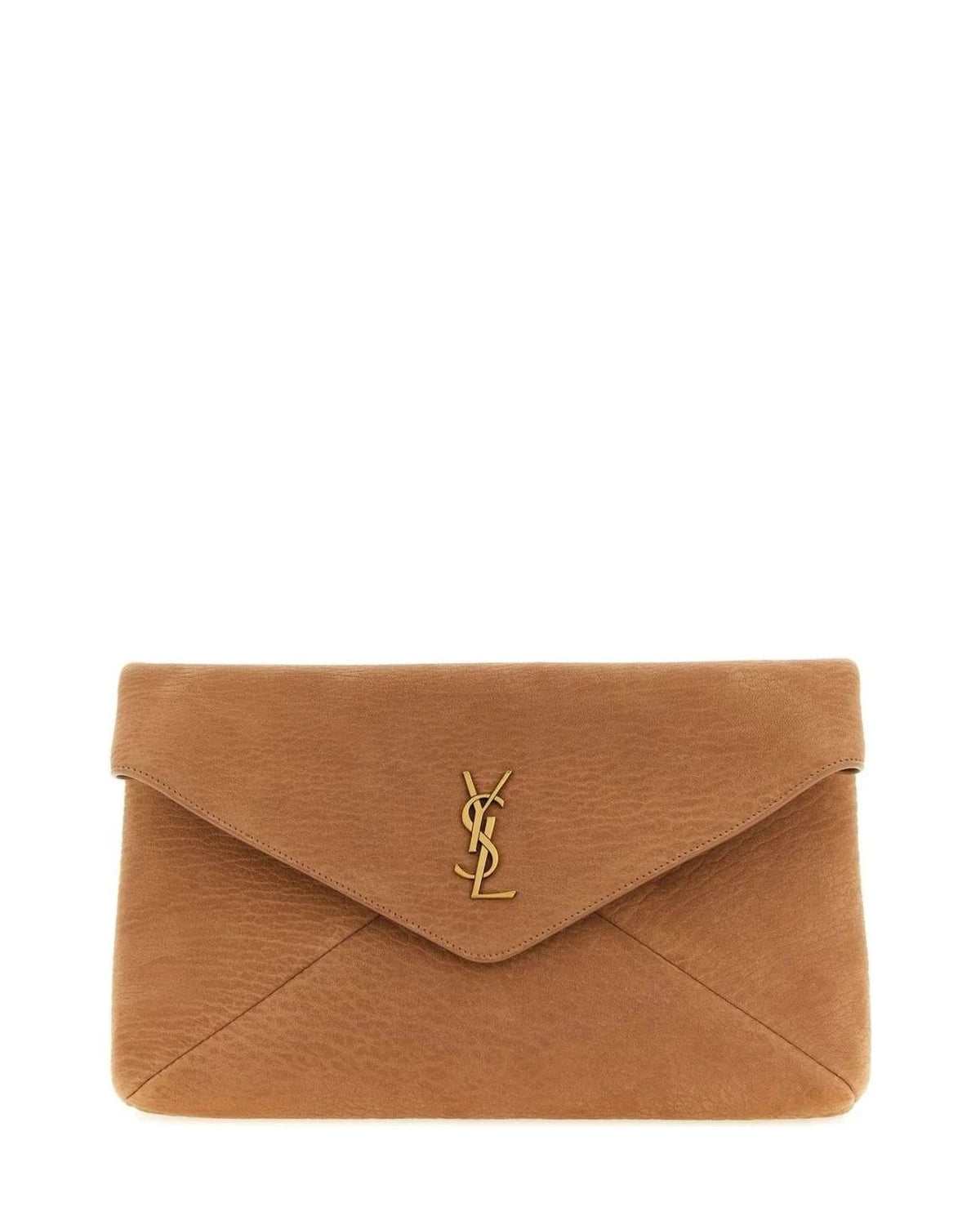 Saint Laurent Beige Envelope Clutch 