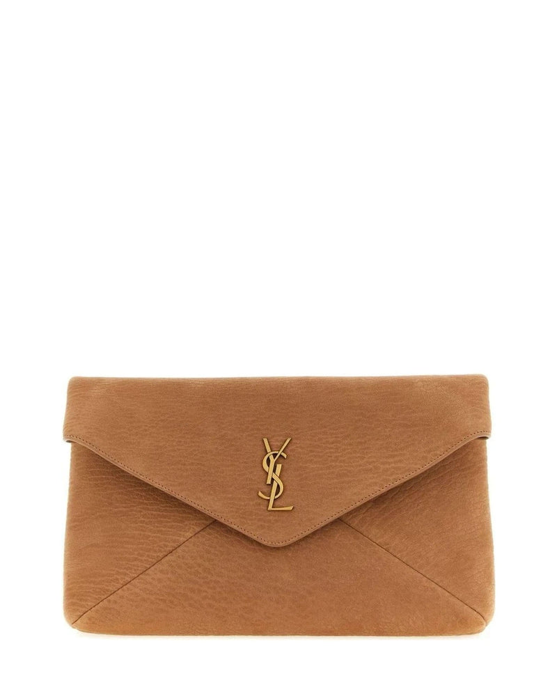 Saint Laurent Beige Envelope Clutch 