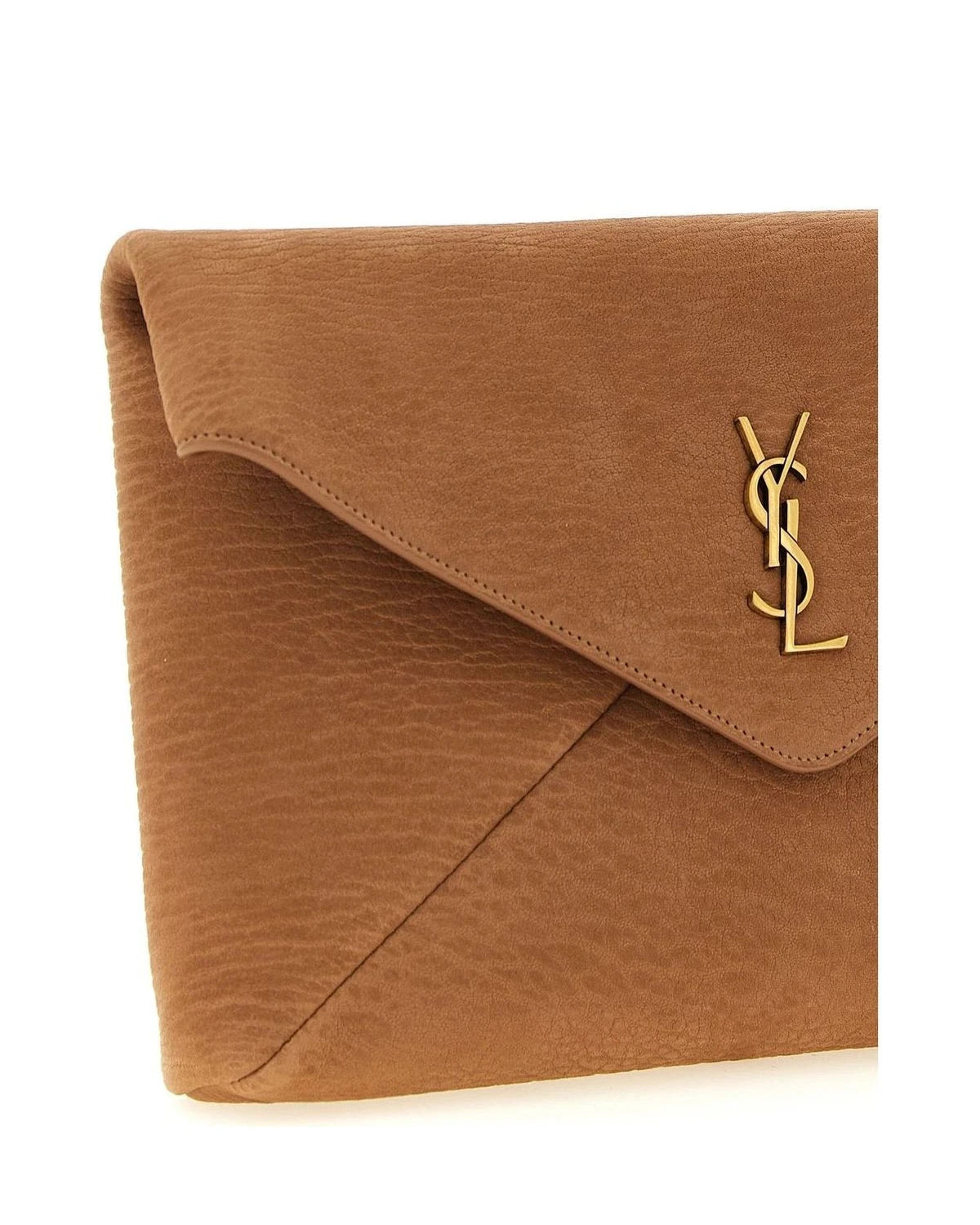 Saint Laurent Envelope Clutche in beige, Lamb Leather — view 3