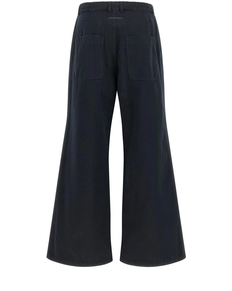 MM6 Maison Margiela Palazzo Pant in blue, Cotton — view 2