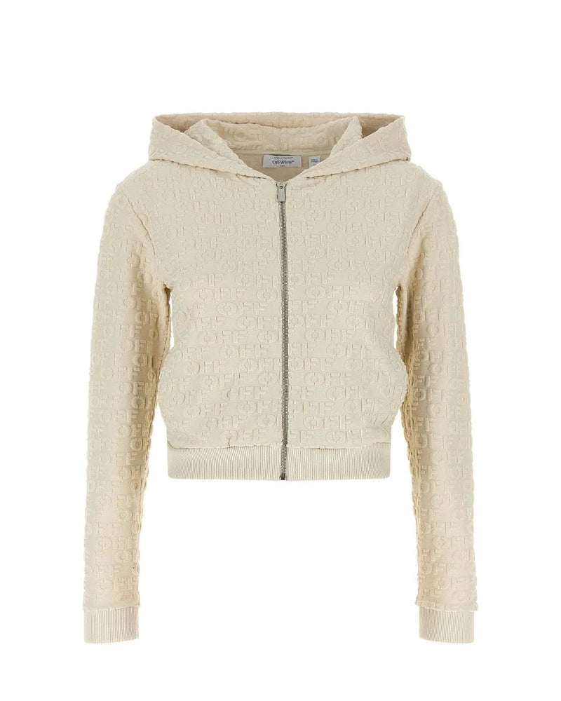 Off-White Hoodie in beige, Cotton