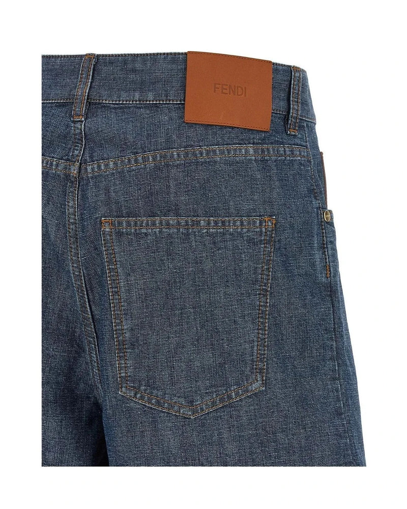 Fendi Denim Short in blue, Cotton — view 4