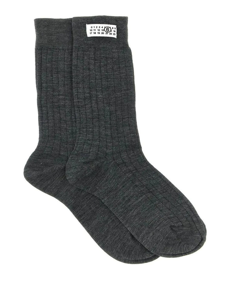 MM6 Maison Margiela Crew Sock in gray, Wool