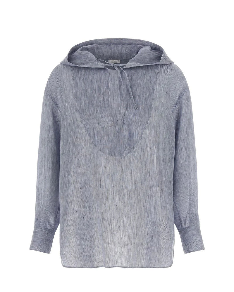 Brunello Cucinelli Blouse in blue, Linen