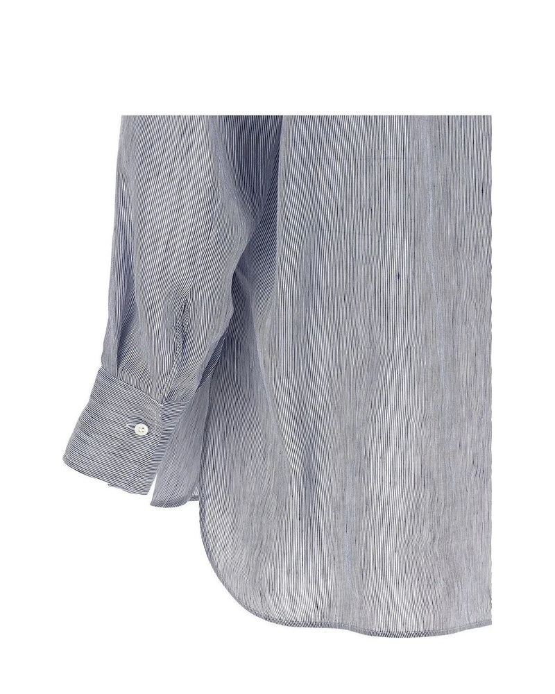 Brunello Cucinelli Blouse in blue, Linen — view 4