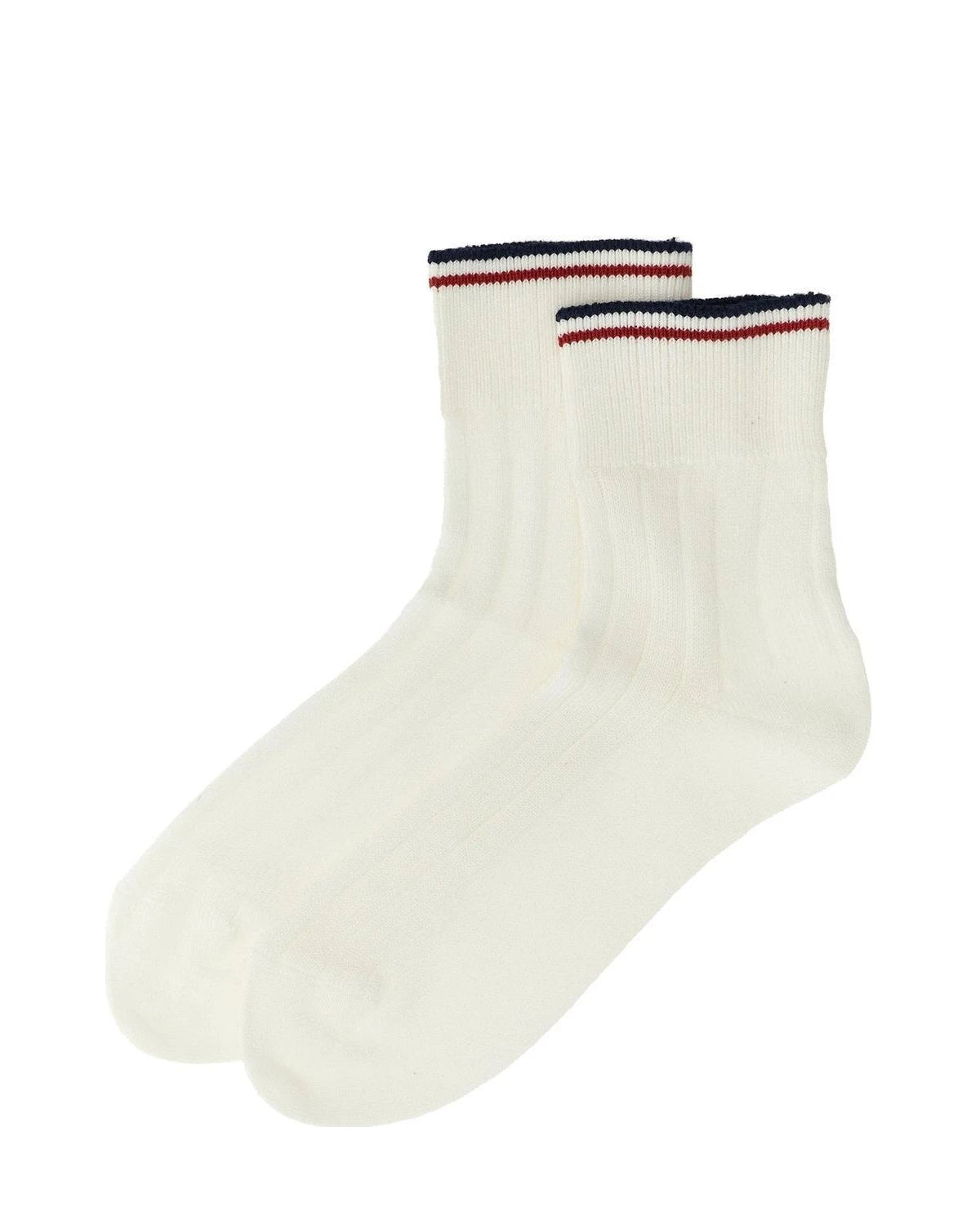 Brunello Cucinelli Crew Sock in white, Cotton — view 2