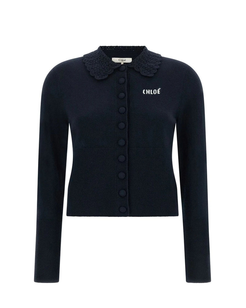 Chloé Cardigan in blue, Wool
