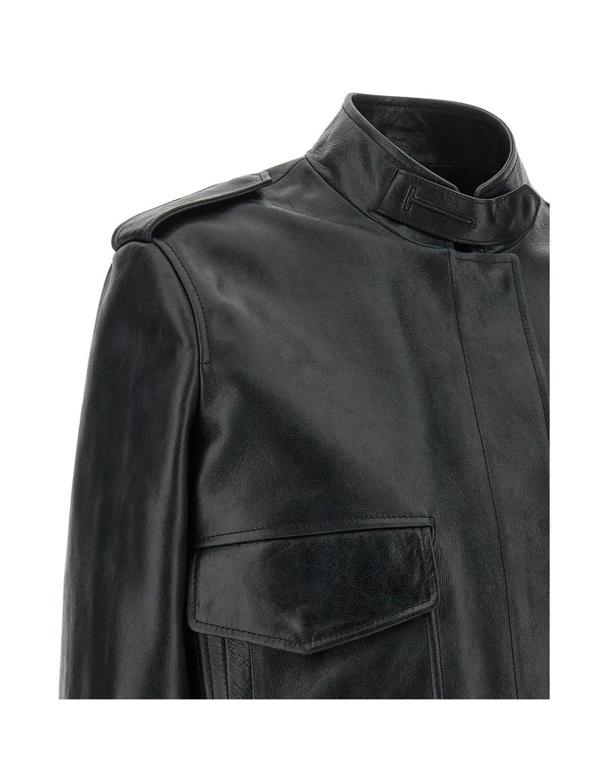 Tom Ford Bomber Jacket in black, Lamb Leather — view 5