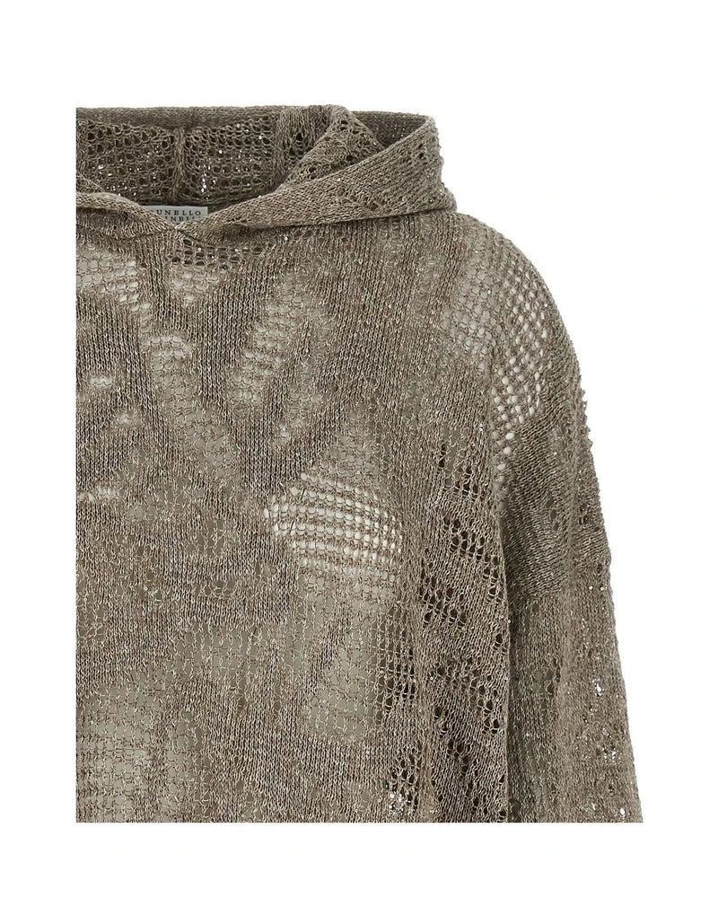 Brunello Cucinelli Sweater in brown, Linen — view 3
