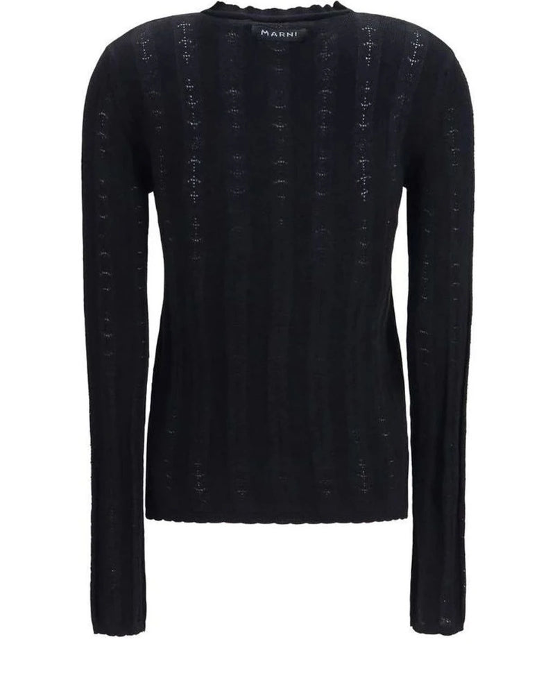 Marni Cardigan in black, Merino Wool — view 2