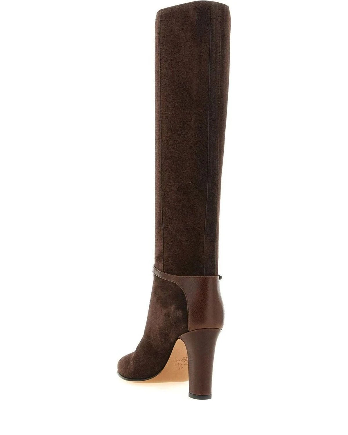 Valentino Garavani Knee High Boots in brown, Calfskin Leather — view 3