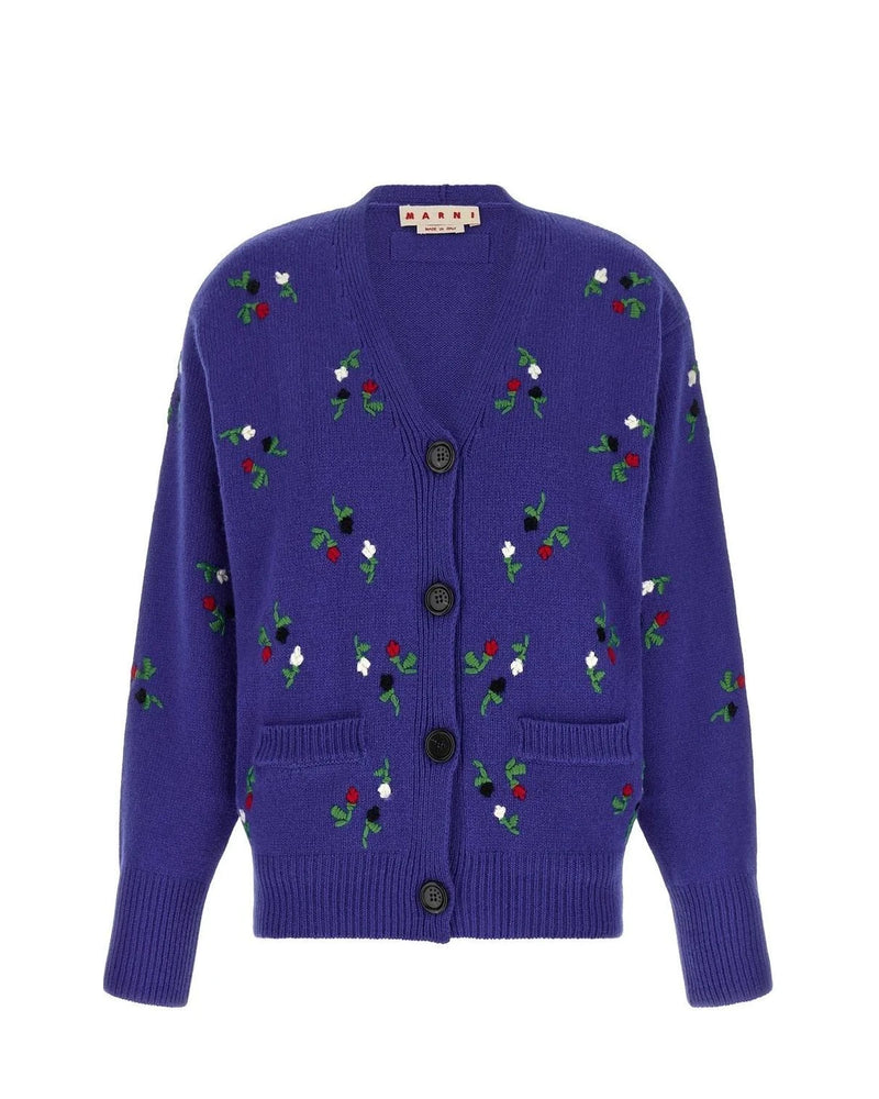 Marni Cardigan in blue, Virgin Wool