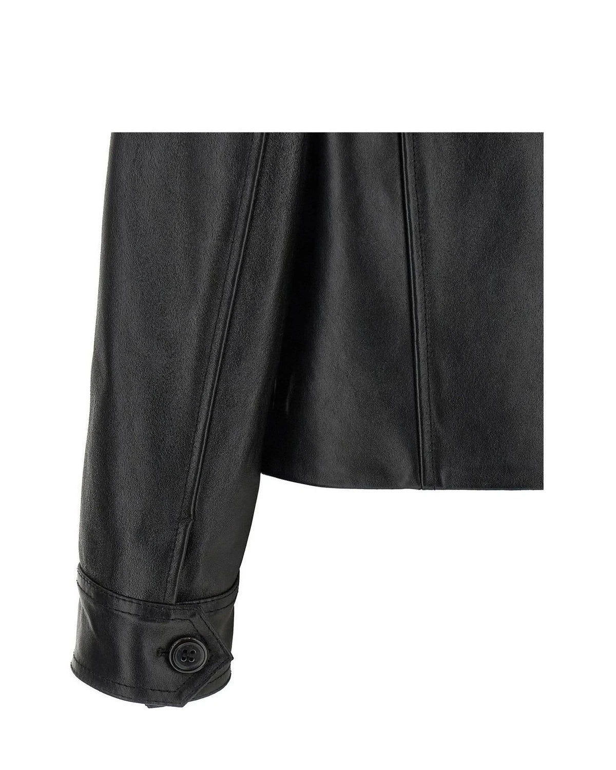 Marni Trucker Jacket in black, Calfskin Leather — view 4