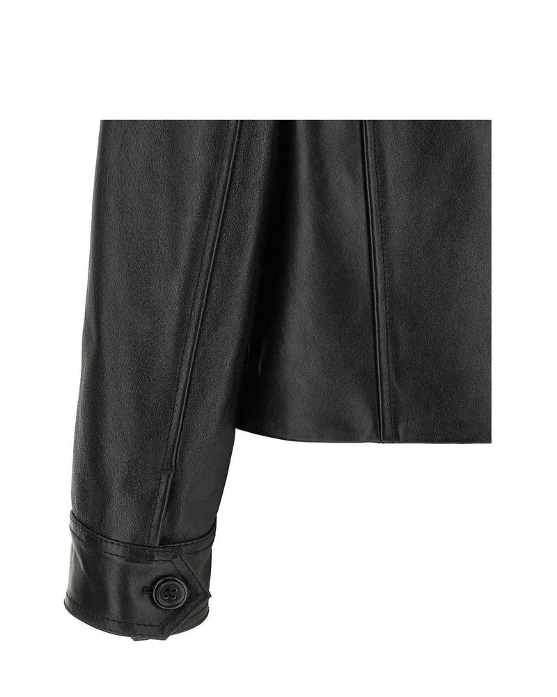 Marni Trucker Jacket in black, Calfskin Leather — view 4