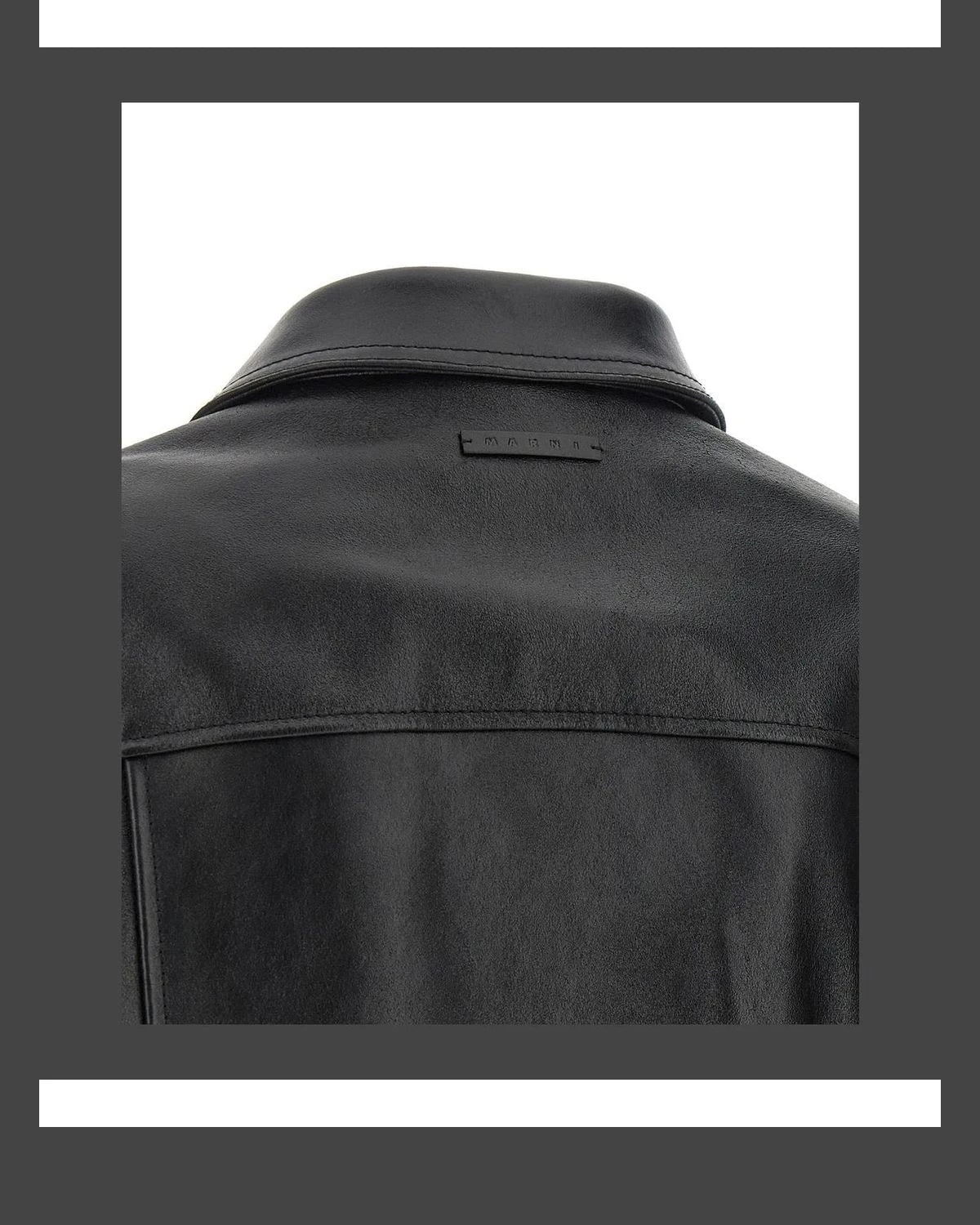 Marni Trucker Jacket in black, Calfskin Leather — view 5