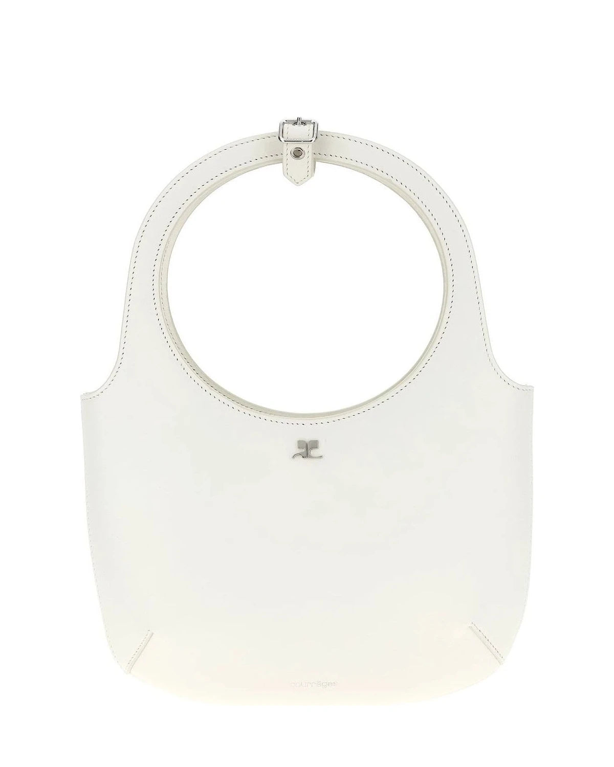 Courrèges Shoulder Bag in white, Calfskin Leather
