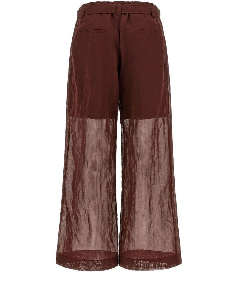 Brunello Cucinelli Palazzo Pant in red, Cotton — view 2