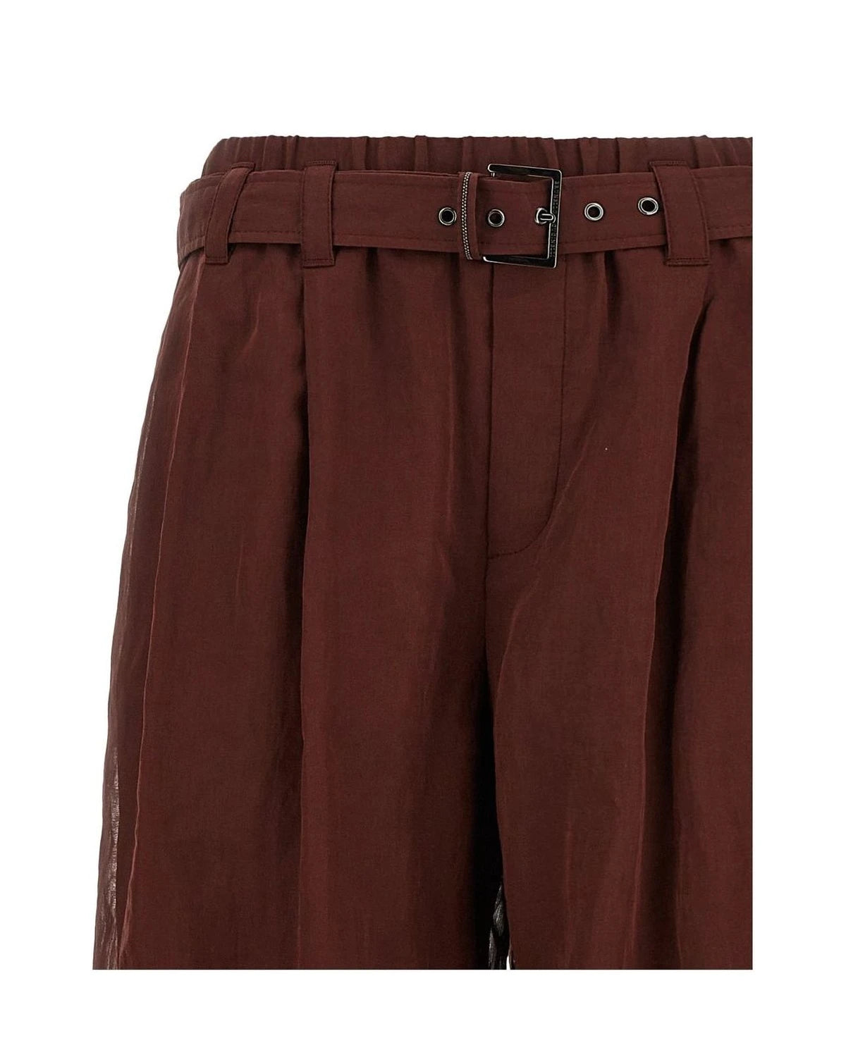 Brunello Cucinelli Palazzo Pant in red, Cotton — view 3