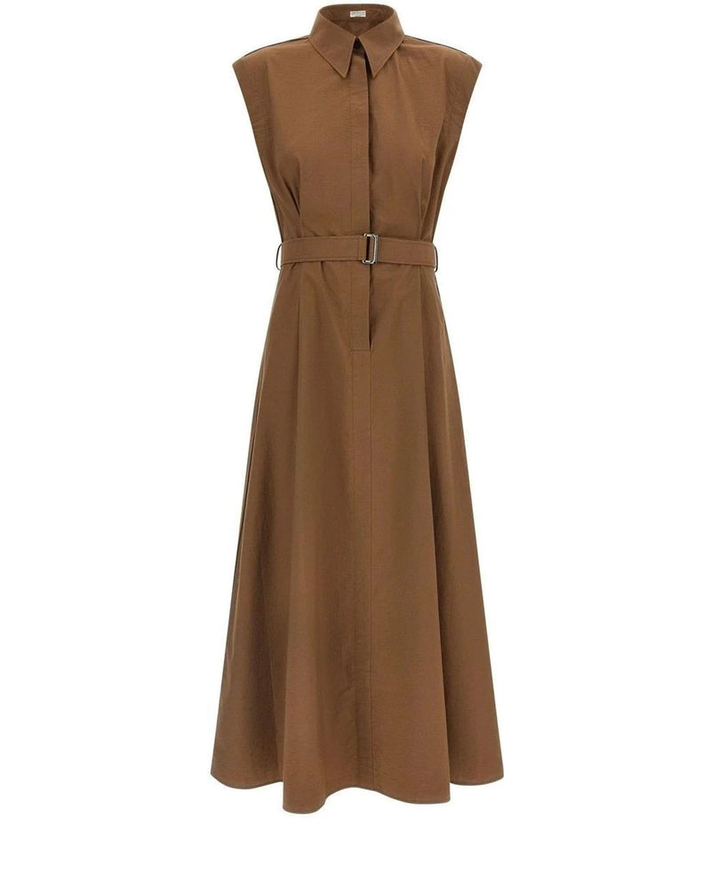 Brunello Cucinelli Dresse in brown, Cotton