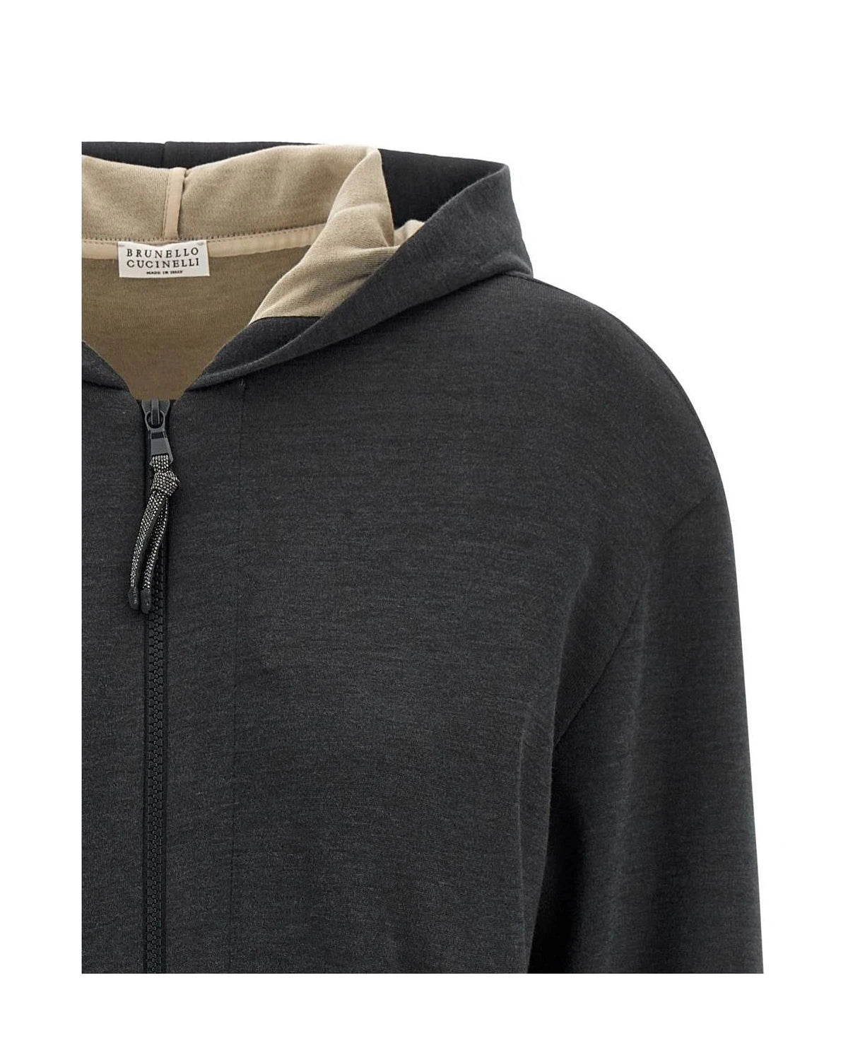 Brunello Cucinelli Hoodie in gray, Cotton — view 3