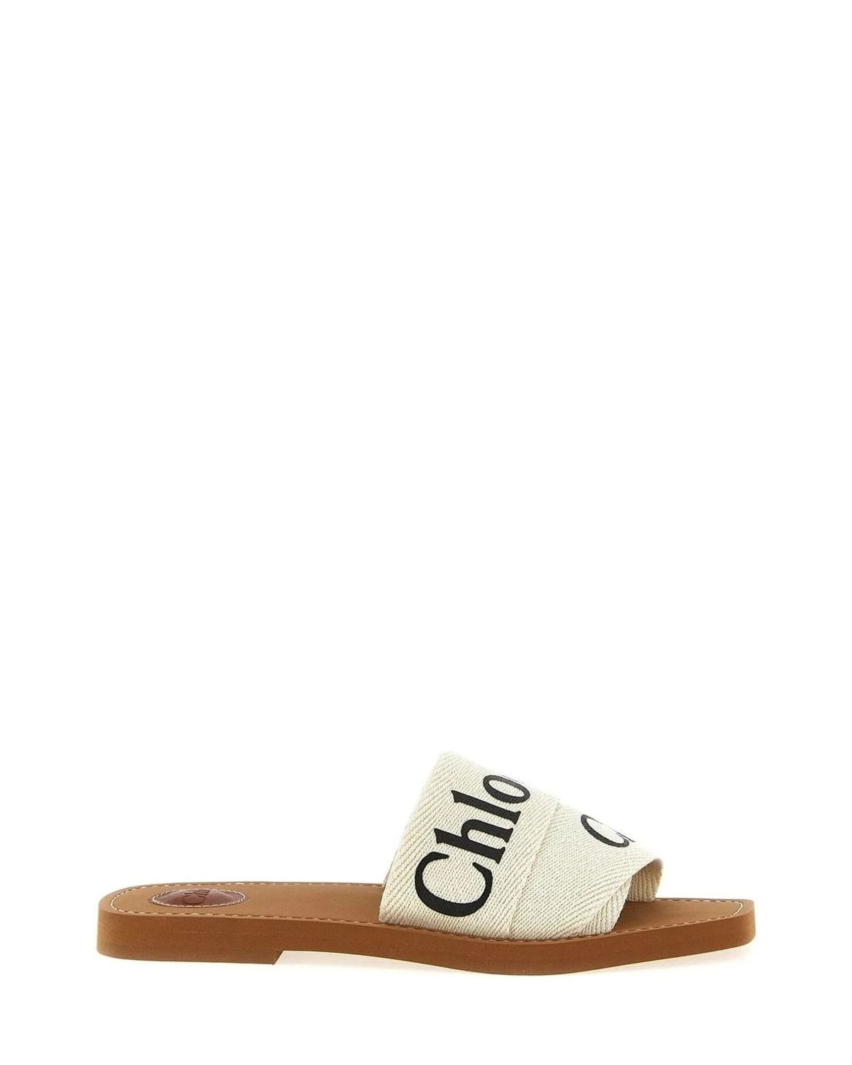 Chloé Sandals in white, Linen