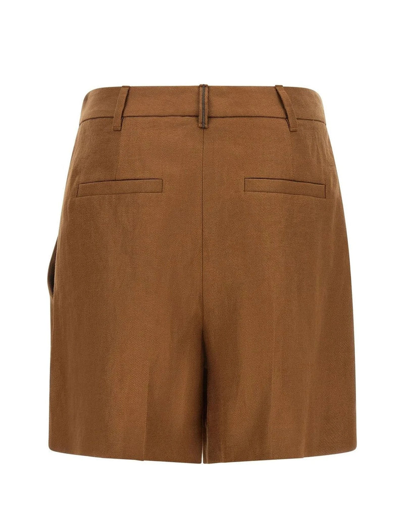 Brunello Cucinelli Bermuda in brown, Linen — view 2