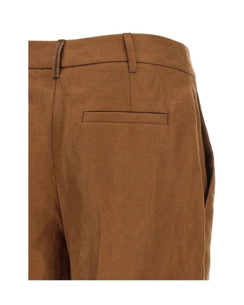 Brunello Cucinelli Bermuda in brown, Linen — view 4