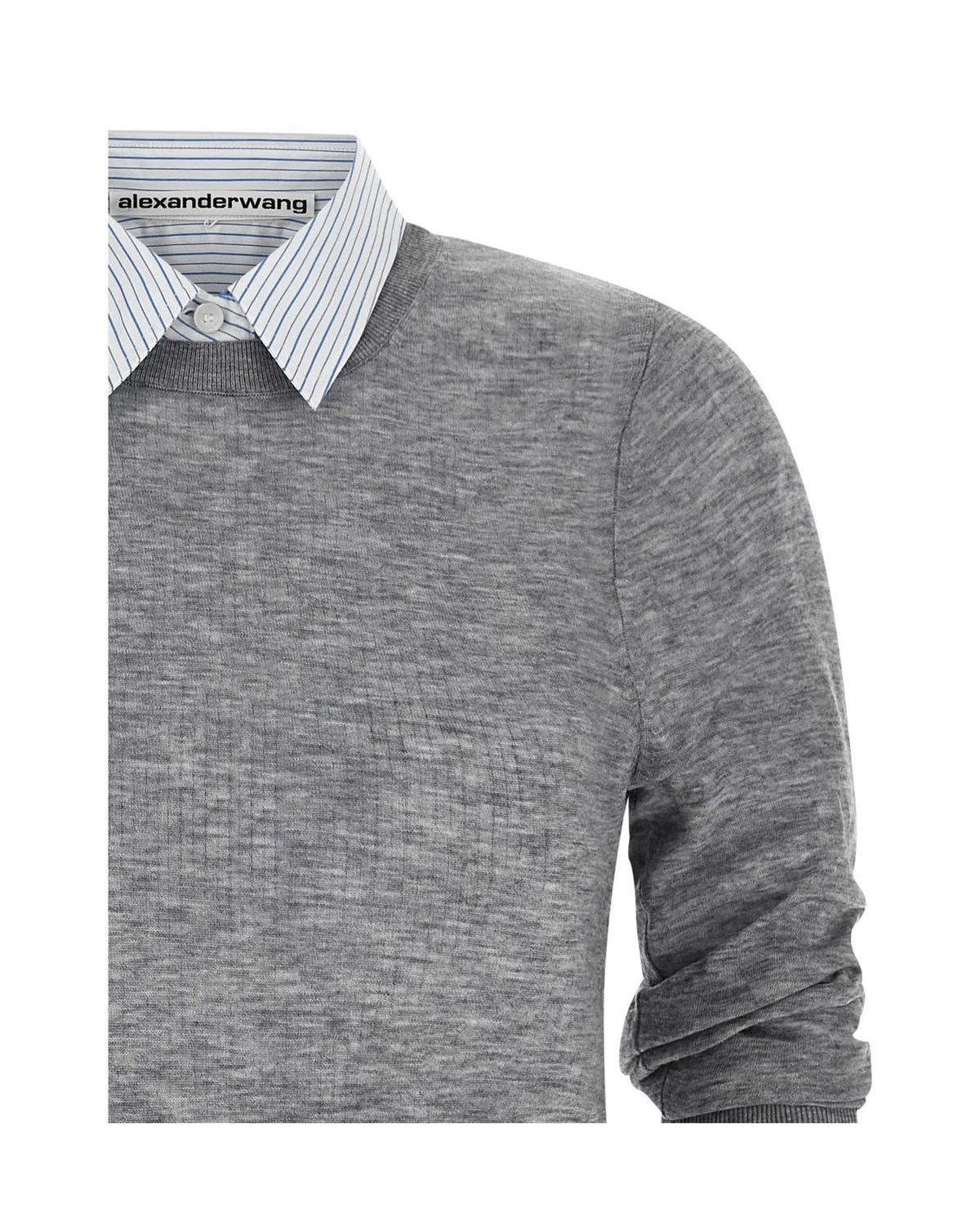 Alexander Wang Dress Shirt in gray, Wool — view 3