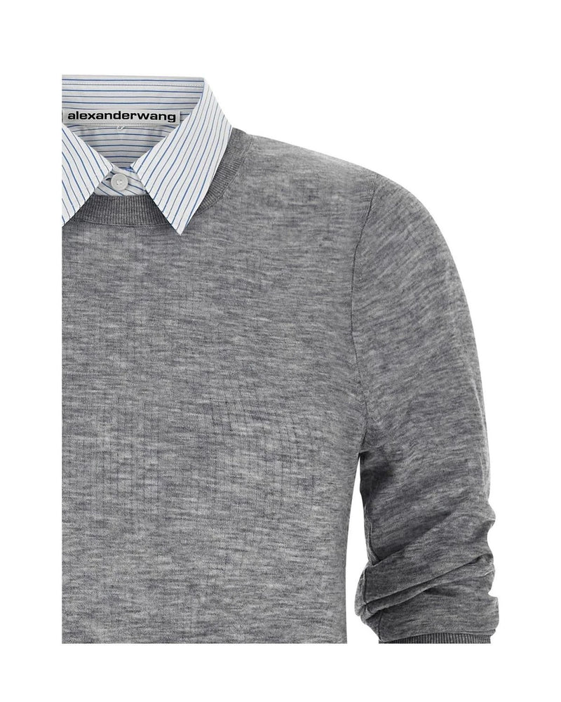 Alexander Wang Dress Shirt in gray, Wool — view 3